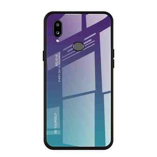 For Galaxy A10s Gradient Color Glass Case(Purple)