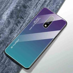 For OnePlus 7 Gradient Color Glass Case(Purple)