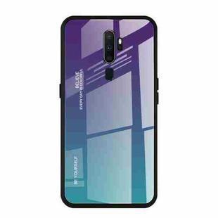 For OPPO A9 (2020) Gradient Color Glass Case(Purple)