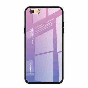 For OPPO F3 Gradient Color Glass Case(Light Purple)