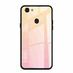 For OPPO F5 Gradient Color Glass Case(Yellow)