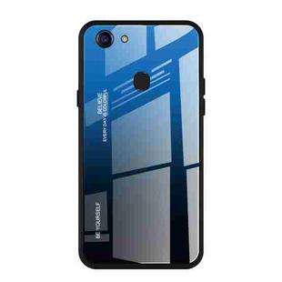 For OPPO F5 Gradient Color Glass Case(Blue)