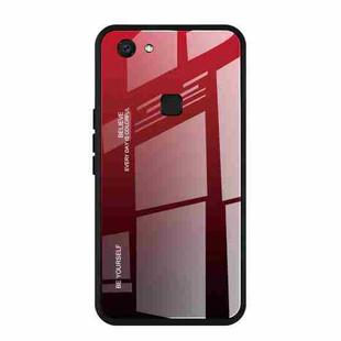 For Vivo V7 Gradient Color Glass Case(Red)