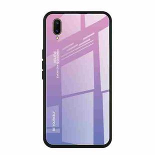 For Vivo V11 Gradient Color Glass Case(Light Purple)