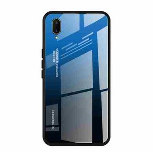 For Vivo V11 Gradient Color Glass Case(Blue)