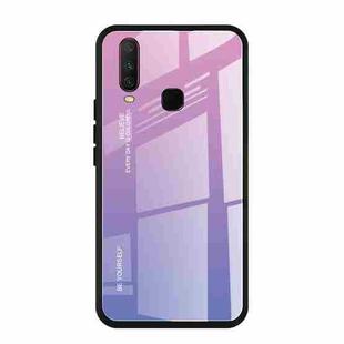 For Vivo Y17 Gradient Color Glass Case(Light Purple)