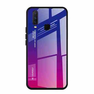 For Vivo Y17 Gradient Color Glass Case(Red Blue)