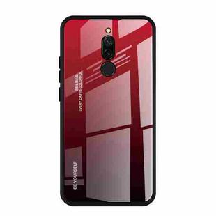 For Xiaomi Redmi 8 Gradient Color Glass Case(Red)