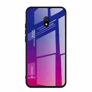 For Xiaomi Redmi 8A Gradient Color Glass Case(Red Blue)