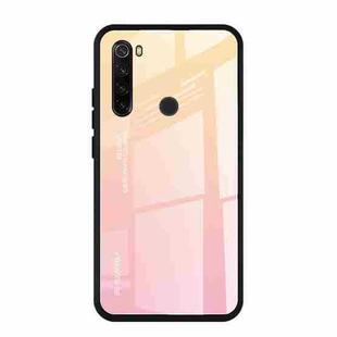 For Xiaomi Redmi Note 8T Gradient Color Glass Case(Yellow)