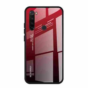 For Xiaomi Redmi Note 8T Gradient Color Glass Case(Red)