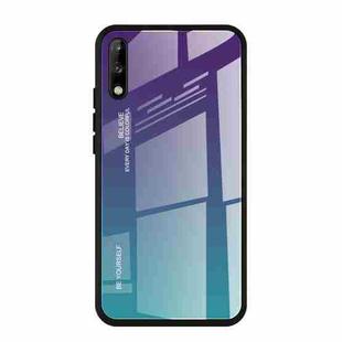 For Huawei Enjoy 10 Gradient Color Glass Case(Purple)