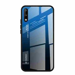 For Huawei Enjoy 10 Gradient Color Glass Case(Blue)