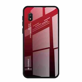 For Galaxy A10e Gradient Color Glass Case(Red)