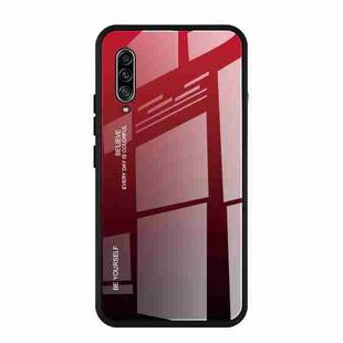For Galaxy A90 5G Gradient Color Glass Case(Red)