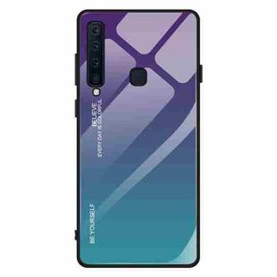 For Galaxy A9 (2018) Gradient Color Glass Case(Purple)