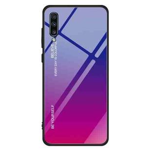 For Galaxy A70 Gradient Color Glass Case(Red Blue)