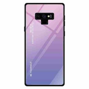 For Galaxy Note 9 Gradient Color Glass Case(Light Purple)