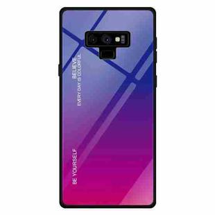 For Galaxy Note 9 Gradient Color Glass Case(Red Blue)