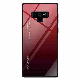 For Galaxy Note 9 Gradient Color Glass Case(Red)