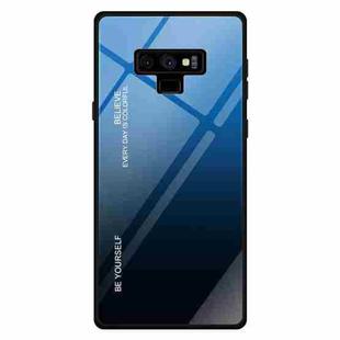 For Galaxy Note 9 Gradient Color Glass Case(Blue)