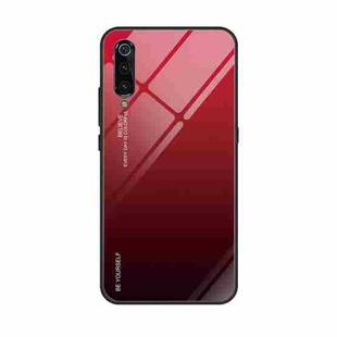 For Xiaomi Mi 9 Gradient Color Glass Case(Red)