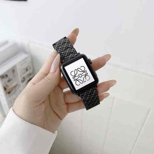 Carbon Fiber Straight Edge Strap Watch Band For Apple Watch Series 8&7 41mm / SE 2&6&SE&5&4 40mm / 3&2&1 38mm