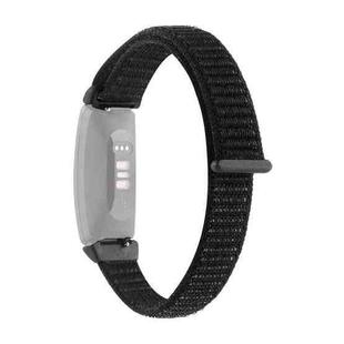 For Fitbit Inspire 2 Nylon Loop Strap Watch Band(Black)
