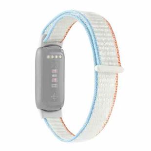 For Fitbit Luxe Nylon Loop Strap Watch Band(White)