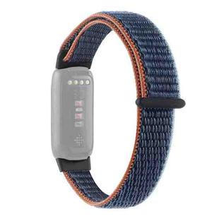 For Fitbit Luxe Nylon Loop Strap Watch Band(Dark Blue)