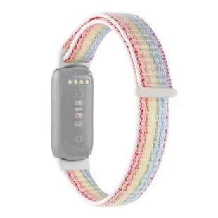 For Fitbit Luxe Nylon Loop Strap Watch Band(Rainbow)