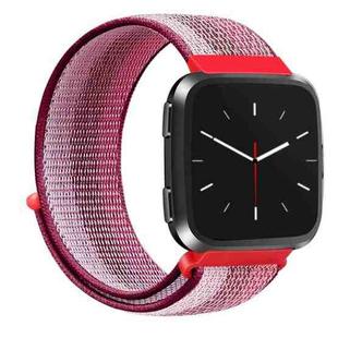 For Fitbit Versa 1 / 2 Universal Nylon Strap Watch Band(Berry)