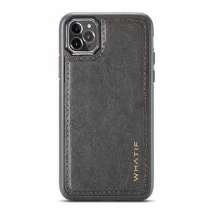 For iPhone 11 Pro WHATIF Kraft Paper TPU + PC Full Coverage Protective Case(Black)