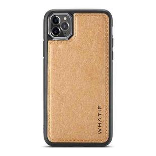 For iPhone 11 Pro Max WHATIF Kraft Paper TPU + PC Full Coverage Protective Case(Brown)