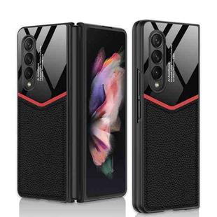 For Samsung Galaxy Z Fold3 5G GKK Ultra-thin PC + Leather Phone Flip Case(Litchi Texture)