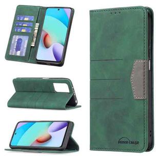 For Xiaomi Redmi 10 Magnetic Splicing Leather Phone Case(Green)