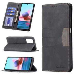 For Xiaomi Redmi Note 10 4G / 10S Magnetic Splicing Leather Phone Case(Black)