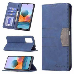 For Xiaomi Redmi Note 10 Pro / 10 Pro Max Magnetic Splicing Leather Phone Case(Blue)