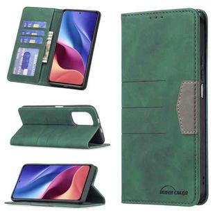 For Xiaomi Mi 11i / Poco F3 / Redmi K40 / K40 Pro Magnetic Splicing Leather Phone Case(Green)