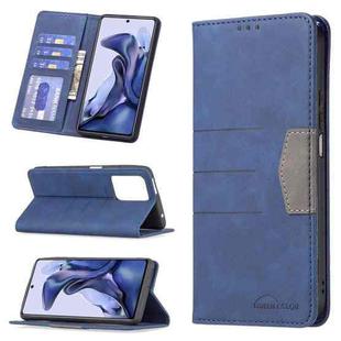 For Xiaomi Mi 11T / 11T Pro Magnetic Splicing Leather Phone Case(Blue)