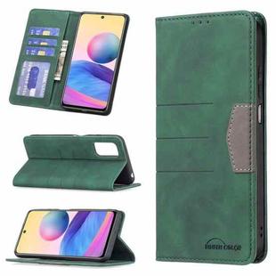 For Xiaomi Poco M3 Pro / Redmi Note 10 5G / 10T 5G Magnetic Splicing Leather Phone Case(Green)