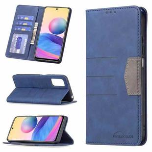 For Xiaomi Poco M3 Pro / Redmi Note 10 5G / 10T 5G Magnetic Splicing Leather Phone Case(Blue)