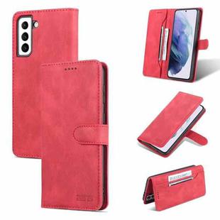 For Samsung Galaxy S21 5G AZNS Dream II Skin Feel PU+TPU Horizontal Flip Leather Phone Case with Holder & Card Slots & Wallet(Red)
