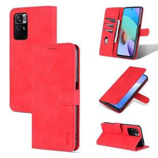 For Xiaomi Redmi Note 11 / Poco M4 Pro 5G AZNS Skin Feel Calf Texture Horizontal Flip Leather Phone Case with Card Slots & Holder & Wallet(Red)