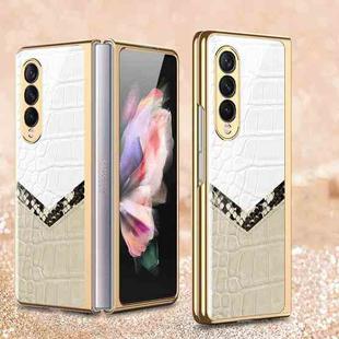 For Samsung Galaxy Z Fold3 5G GKK Texture Pattern Electroplating Tempered Glass Phone Case(Color Block 06)