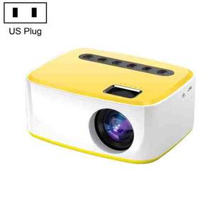 T20 320x240 400 Lumens Portable Home Theater LED HD Digital Projector, Same Screen Version, US Plug(White Yellow)