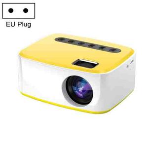T20 320x240 400 Lumens Portable Home Theater LED HD Digital Projector, Same Screen Version, EU Plug(White Yellow)