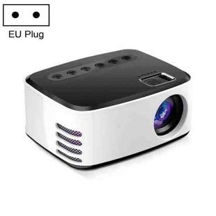 T20 320x240 400 Lumens Portable Home Theater LED HD Digital Projector, Same Screen Version, EU Plug(Black White)