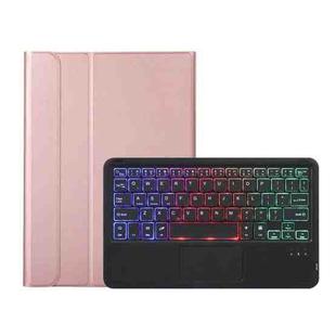 A08-AS Ultra-thin Backlight Bluetooth Keyboard Leather Case with Touchpad For Samsung Galaxy Tab A8 2021 SM-X205 / SM-X200(Rose Gold)