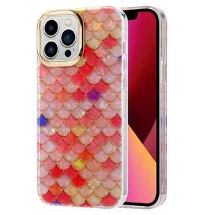 For iPhone 13 Electroplating Shell Texture Phone Case(Fish-scales Y5)